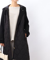 DRESKIP | 【吸湿発熱/２WAY】大人な優しさ漂う 中綿異素材 キルティングコート(その他アウター)