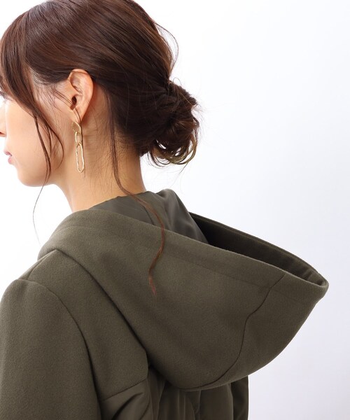 DRESKIP（ドレスキップ）の「◆【吸湿発熱/２WAY】大人な優しさ漂う 中綿異素材 キルティングコート（その他アウター・レディース・ブラック/カーキ/ベージュ・02/03/04）」の9枚目の写真