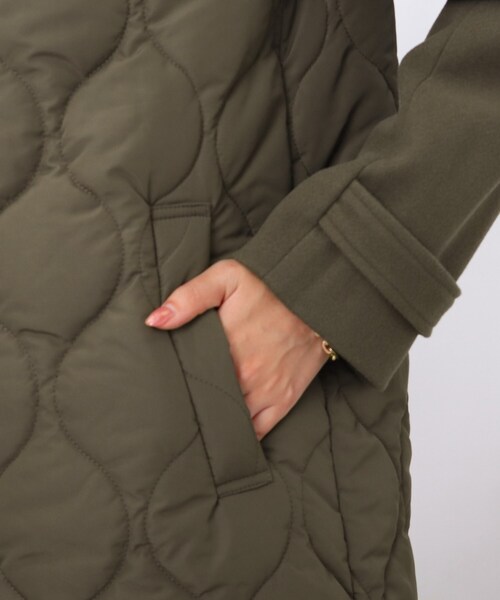 DRESKIP（ドレスキップ）の「◆【吸湿発熱/２WAY】大人な優しさ漂う 中綿異素材 キルティングコート（その他アウター・レディース・ブラック/カーキ/ベージュ・02/03/04）」の10枚目の写真