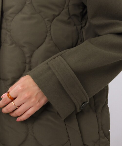 DRESKIP（ドレスキップ）の「◆【吸湿発熱/２WAY】大人な優しさ漂う 中綿異素材 キルティングコート（その他アウター・レディース・ブラック/カーキ/ベージュ・02/03/04）」の11枚目の写真