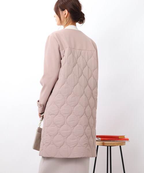 DRESKIP（ドレスキップ）の「◆【吸湿発熱/２WAY】大人な優しさ漂う 中綿異素材 キルティングコート（その他アウター・レディース・ブラック/カーキ/ベージュ・02/03/04）」の17枚目の写真