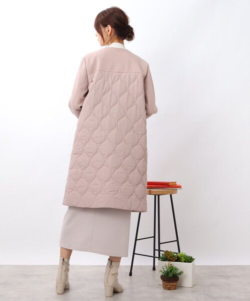 DRESKIP（ドレスキップ）の「◆【吸湿発熱/２WAY】大人な優しさ漂う 中綿異素材 キルティングコート（その他アウター・レディース・ブラック/カーキ/ベージュ・02/03/04）」の20枚目の写真