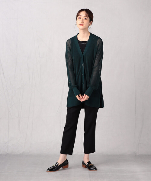 Comme　Ca　Mature（コムサマチュア）の「【ウォッシャブル】メッシュ編みＶ開きカーディガン（カーディガン/ボレロ・レディース・ブラック/グリーン/グレイッシュベージュ・FREE）」の6枚目の写真