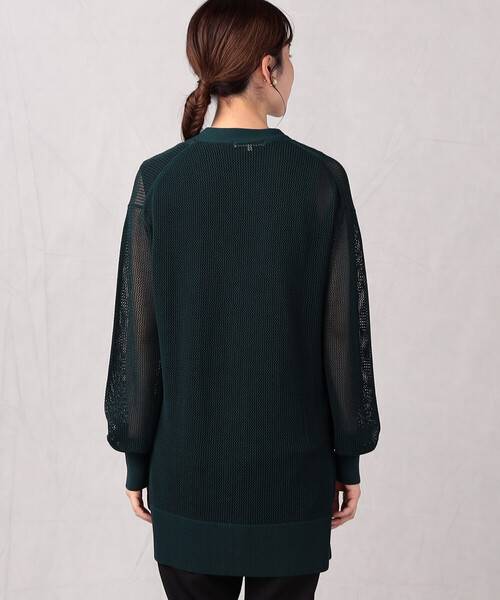 Comme　Ca　Mature（コムサマチュア）の「【ウォッシャブル】メッシュ編みＶ開きカーディガン（カーディガン/ボレロ・レディース・ブラック/グリーン/グレイッシュベージュ・FREE）」の13枚目の写真