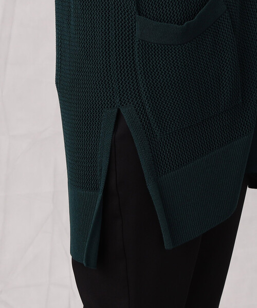 Comme　Ca　Mature（コムサマチュア）の「【ウォッシャブル】メッシュ編みＶ開きカーディガン（カーディガン/ボレロ・レディース・ブラック/グリーン/グレイッシュベージュ・FREE）」の16枚目の写真