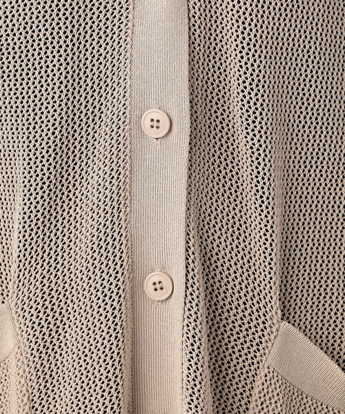 Comme　Ca　Mature（コムサマチュア）の「【ウォッシャブル】メッシュ編みＶ開きカーディガン（カーディガン/ボレロ・レディース・ブラック/グリーン/グレイッシュベージュ・FREE）」の19枚目の写真