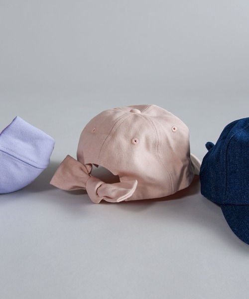 CALIFORNIA OUTFITTERS（カリフォルニア アウトフィッターズ）の「【キッズ商品】バックのリボンがキュート。コットン素材で年中使えるコットンキャップ。（キャップ・キッズ・アイボリー/ブラック/ラベンダー/ピンク・ONE SIZE）」の4枚目の写真