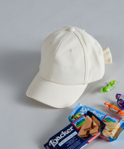 CALIFORNIA OUTFITTERS（カリフォルニア アウトフィッターズ）の「【キッズ商品】バックのリボンがキュート。コットン素材で年中使えるコットンキャップ。（キャップ・キッズ・アイボリー/ブラック/ラベンダー/ピンク・ONE SIZE）」の2枚目の写真