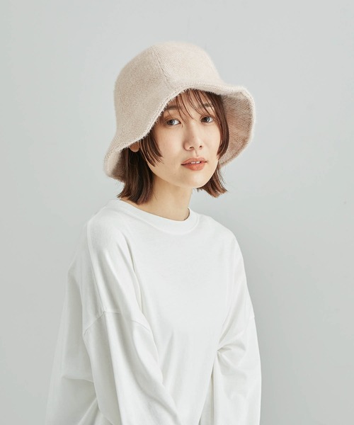 ROPE' PICNIC(ロペピクニック)の「モールシャギーチューリップハット(ハット・レディース・ブラック/ベージュ系その他・FREE)」の1枚目の写真