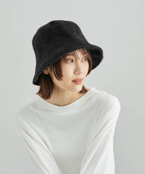 ROPE' PICNIC(ロペピクニック)の「モールシャギーチューリップハット(ハット・レディース・ブラック/ベージュ系その他・FREE)」の2枚目の写真