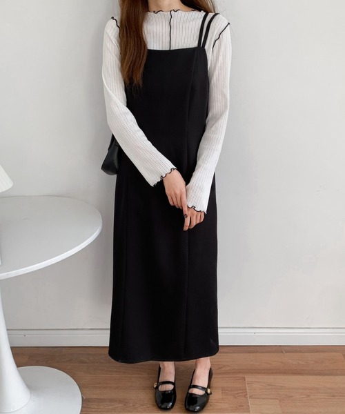ABITOKYO(アビトーキョー)の「Iラインタイトキャミワンピース(ワンピース・レディース・ダークブラウン/ベージュ/ブラック・S/M)」の2枚目の写真
