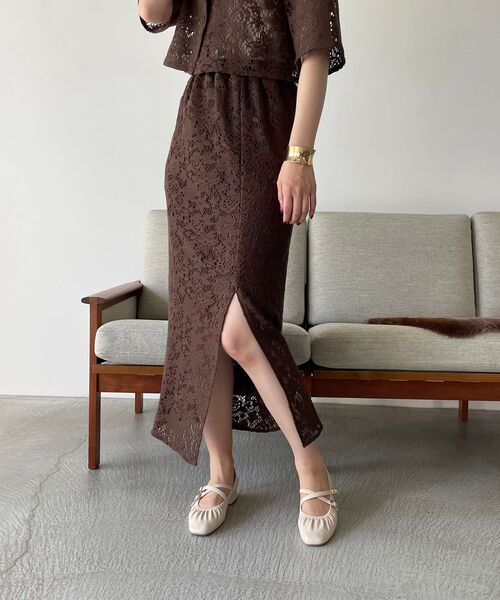 MAJESTIC LEGON(マジェスティックレゴン)の「2way透かしレーススカート(スカート・レディース・ブラウン/オフホワイト・MEDIUM)」の12枚目の写真