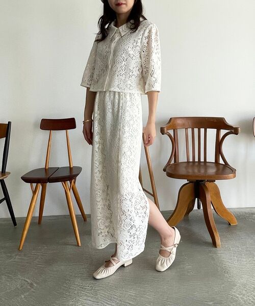MAJESTIC LEGON(マジェスティックレゴン)の「2way透かしレーススカート(スカート・レディース・ブラウン/オフホワイト・MEDIUM)」の17枚目の写真