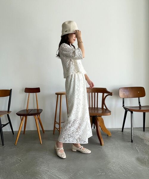 MAJESTIC LEGON(マジェスティックレゴン)の「2way透かしレーススカート(スカート・レディース・ブラウン/オフホワイト・MEDIUM)」の18枚目の写真