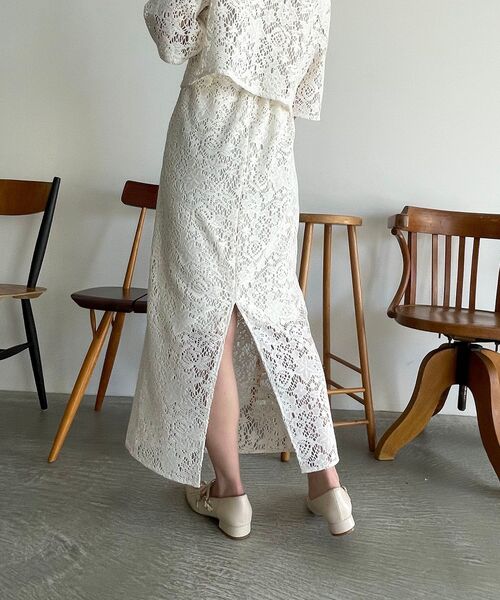 MAJESTIC LEGON(マジェスティックレゴン)の「2way透かしレーススカート(スカート・レディース・ブラウン/オフホワイト・MEDIUM)」の21枚目の写真