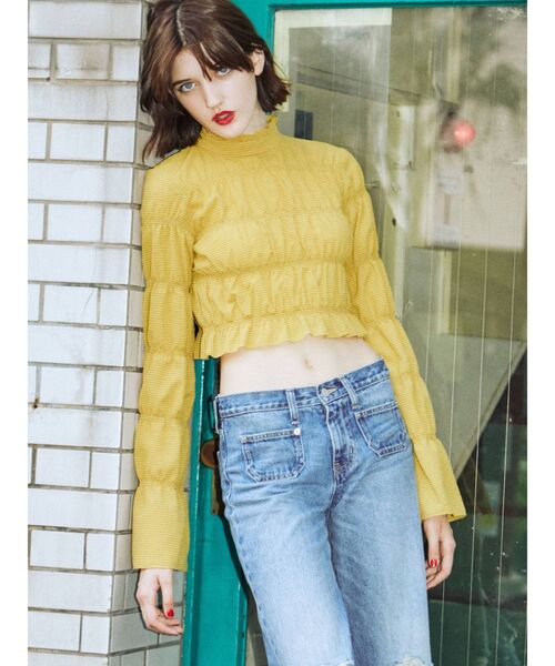 jouetie（ジュエティ）の「ローライズワイドデニム（デニムパンツ・レディース・ライトブルー/ブラック・SMALL/MEDIUM）」の6枚目の写真