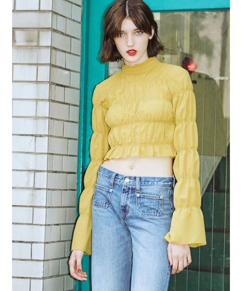 jouetie（ジュエティ）の「ローライズワイドデニム（デニムパンツ・レディース・ライトブルー/ブラック・SMALL/MEDIUM）」の7枚目の写真