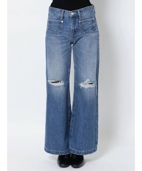 jouetie（ジュエティ）の「ローライズワイドデニム（デニムパンツ・レディース・ライトブルー/ブラック・SMALL/MEDIUM）」の12枚目の写真