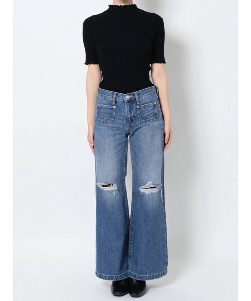 jouetie（ジュエティ）の「ローライズワイドデニム（デニムパンツ・レディース・ライトブルー/ブラック・SMALL/MEDIUM）」の19枚目の写真