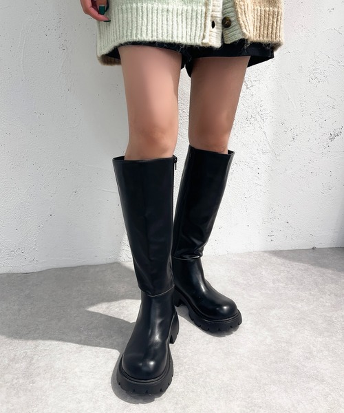 apres jour mignon（アプレジュールミニョン）の「ロングブーツ【ZOZOTOWN限定アイテム】（ブーツ・レディース・ブラック/ダークブラウン・LARGE/MEDIUM/SMALL/X-LARGE）」の6枚目の写真