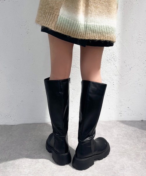 apres jour mignon（アプレジュールミニョン）の「ロングブーツ【ZOZOTOWN限定アイテム】（ブーツ・レディース・ブラック/ダークブラウン・LARGE/MEDIUM/SMALL/X-LARGE）」の7枚目の写真