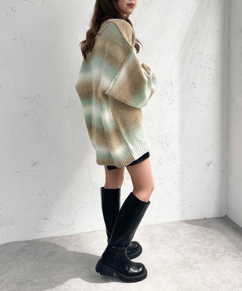 apres jour mignon（アプレジュールミニョン）の「ロングブーツ【ZOZOTOWN限定アイテム】（ブーツ・レディース・ブラック/ダークブラウン・LARGE/MEDIUM/SMALL/X-LARGE）」の4枚目の写真