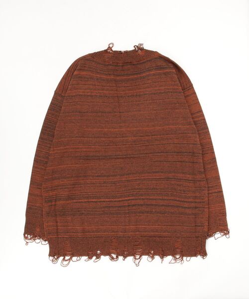 PROVOKE （プロヴォーク）の「provoke/プロヴォーク  melange damage knit（ニット/セーター・レディース・ブラウン/グリーン・F）」の3枚目の写真