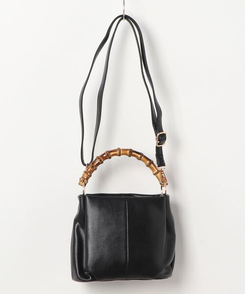 KOBE LETTUCE（コウベレタス）の「バンブーハンドル2wayバッグ（ハンドバッグ・レディース・アイボリー/ブラック/グレイッシュベージュ・FREE）」の9枚目の写真