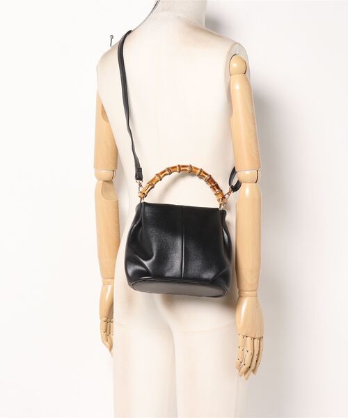 KOBE LETTUCE（コウベレタス）の「バンブーハンドル2wayバッグ（ハンドバッグ・レディース・アイボリー/ブラック/グレイッシュベージュ・FREE）」の11枚目の写真