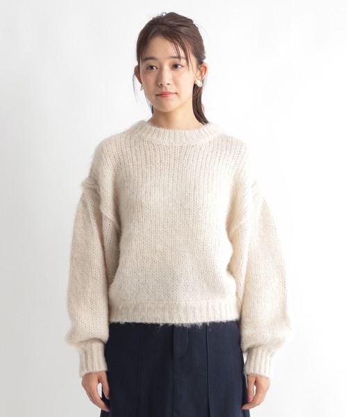 Andemiu(アンデミュウ)の「ローゲージ起毛ニット168852(ニット/セーター・レディース・ブラウン/グリーン/アイボリー・FREE)」の10枚目の写真