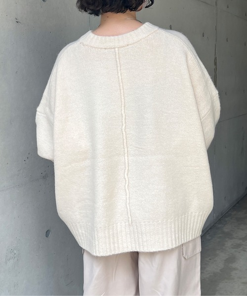 Chez toi（シェトワ）の「ヤクライククルーネックワイドプルオーバー（ニット/セーター・レディース・アイボリー/オレンジ/キャメル・FREE）」の4枚目の写真