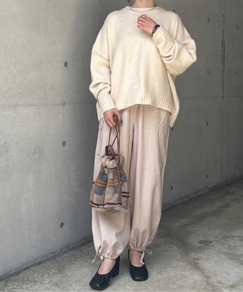 Chez toi（シェトワ）の「ヤクライククルーネックワイドプルオーバー（ニット/セーター・レディース・アイボリー/オレンジ/キャメル・FREE）」の13枚目の写真