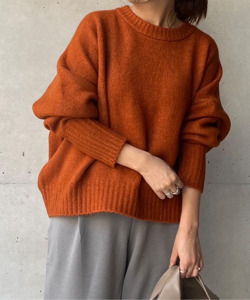 Chez toi（シェトワ）の「ヤクライククルーネックワイドプルオーバー（ニット/セーター・レディース・アイボリー/オレンジ/キャメル・FREE）」の14枚目の写真