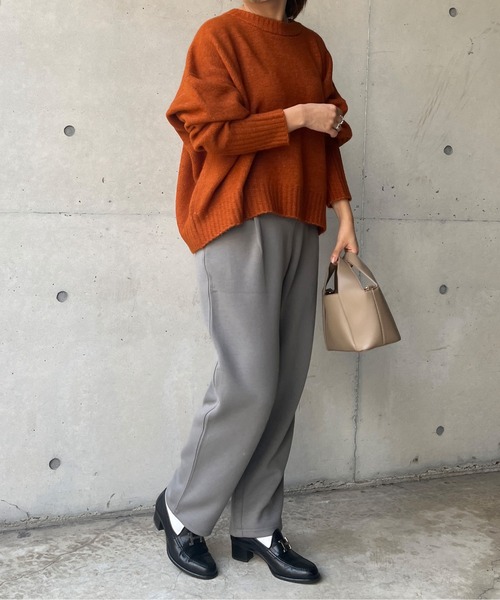 Chez toi（シェトワ）の「ヤクライククルーネックワイドプルオーバー（ニット/セーター・レディース・アイボリー/オレンジ/キャメル・FREE）」の6枚目の写真