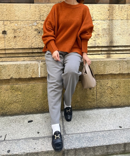 Chez toi（シェトワ）の「ヤクライククルーネックワイドプルオーバー（ニット/セーター・レディース・アイボリー/オレンジ/キャメル・FREE）」の10枚目の写真