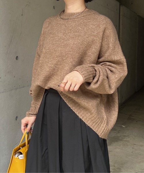 Chez toi（シェトワ）の「ヤクライククルーネックワイドプルオーバー（ニット/セーター・レディース・アイボリー/オレンジ/キャメル・FREE）」の11枚目の写真