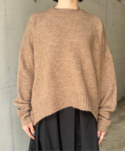 Chez toi（シェトワ）の「ヤクライククルーネックワイドプルオーバー（ニット/セーター・レディース・アイボリー/オレンジ/キャメル・FREE）」の7枚目の写真