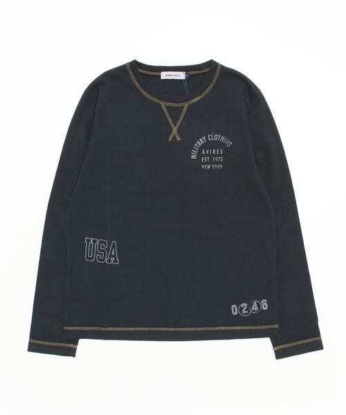 AVIREX（アヴィレックス）の「≪直営店限定≫L/S FADE WASH PRINT T-SHIRT/ フェイドウォッシュプリントTシャツ（Tシャツ/カットソー・レディース・ホワイト系2/オリーブ系/ブラック・M/S）」の7枚目の写真