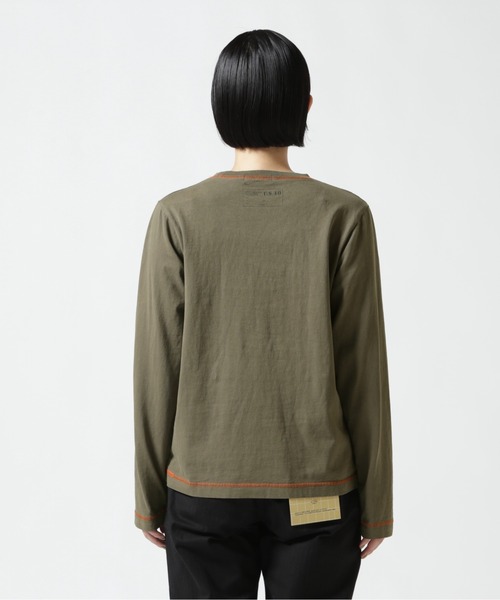 AVIREX（アヴィレックス）の「≪直営店限定≫L/S FADE WASH PRINT T-SHIRT/ フェイドウォッシュプリントTシャツ（Tシャツ/カットソー・レディース・ホワイト系2/オリーブ系/ブラック・M/S）」の14枚目の写真