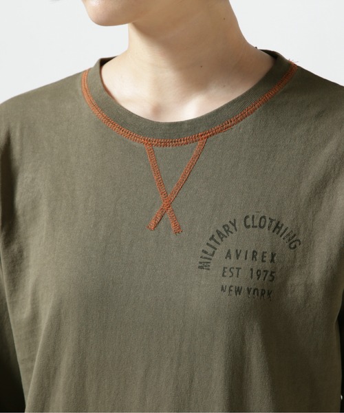 AVIREX（アヴィレックス）の「≪直営店限定≫L/S FADE WASH PRINT T-SHIRT/ フェイドウォッシュプリントTシャツ（Tシャツ/カットソー・レディース・ホワイト系2/オリーブ系/ブラック・M/S）」の13枚目の写真