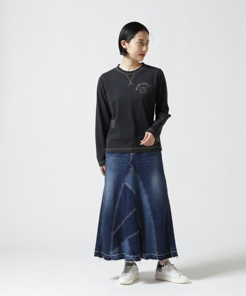 AVIREX（アヴィレックス）の「≪直営店限定≫L/S FADE WASH PRINT T-SHIRT/ フェイドウォッシュプリントTシャツ（Tシャツ/カットソー・レディース・ホワイト系2/オリーブ系/ブラック・M/S）」の10枚目の写真