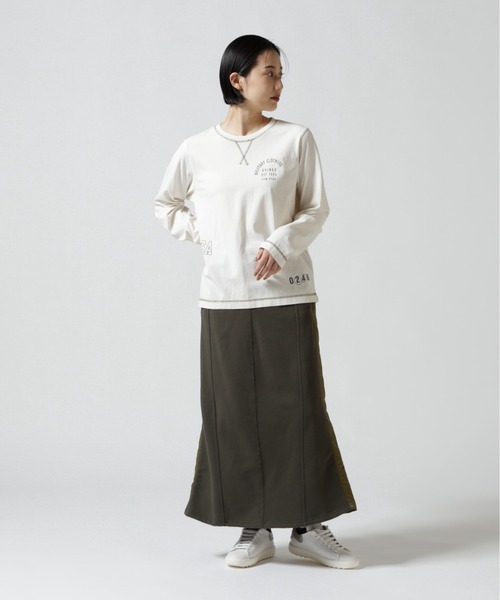 AVIREX（アヴィレックス）の「≪直営店限定≫L/S FADE WASH PRINT T-SHIRT/ フェイドウォッシュプリントTシャツ（Tシャツ/カットソー・レディース・ホワイト系2/オリーブ系/ブラック・M/S）」の9枚目の写真