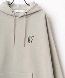 Lazar 別注 Couple Beardman Sweat/オーバーサイズ 裏起毛 ワンポイント刺繍 スウェット パーカー フーディー/長袖 トップス プルオーバー/レディース メンズ
