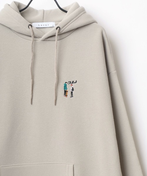 Lazar(ラザル)の「Lazar 別注 Couple Beardman Sweat/オーバーサイズ 裏起毛 ワンポイント刺繍 スウェット パーカー フーディー/長袖 トップス プルオーバー/レディース メンズ(パーカー・メンズ・ブラック/グレー系その他/アッシュグレー/ダークグリーン/ブルー/ブラック系その他/ホワイト系その他/ベージュ系その他/ホワイト/グレー系その他2/グリーン系その他2/グリーン系その他3/ベージュ/グリーン系その他/ブルー系その他/チャコール・M/L/LL)」の10枚目の写真