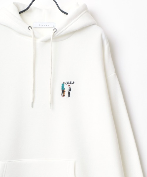 Lazar(ラザル)の「Lazar 別注 Couple Beardman Sweat/オーバーサイズ 裏起毛 ワンポイント刺繍 スウェット パーカー フーディー/長袖 トップス プルオーバー/レディース メンズ(パーカー・メンズ・ブラック/グレー系その他/アッシュグレー/ダークグリーン/ブルー/ブラック系その他/ホワイト系その他/ベージュ系その他/ホワイト/グレー系その他2/グリーン系その他2/グリーン系その他3/ベージュ/グリーン系その他/ブルー系その他/チャコール・M/L/LL)」の2枚目の写真