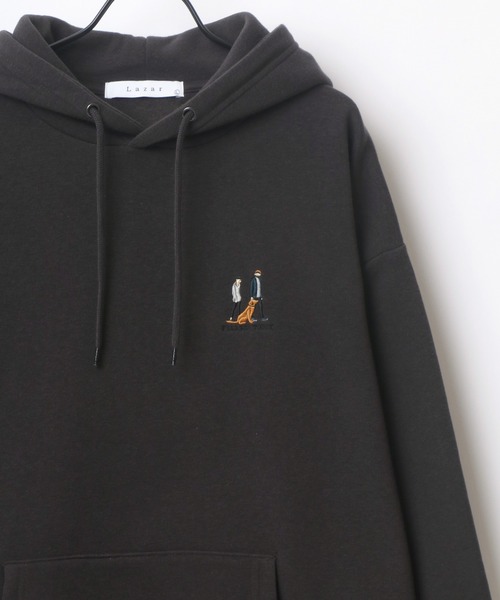 Lazar(ラザル)の「Lazar 別注 Couple Beardman Sweat/オーバーサイズ 裏起毛 ワンポイント刺繍 スウェット パーカー フーディー/長袖 トップス プルオーバー/レディース メンズ(パーカー・メンズ・ブラック/グレー系その他/アッシュグレー/ダークグリーン/ブルー/ブラック系その他/ホワイト系その他/ベージュ系その他/ホワイト/グレー系その他2/グリーン系その他2/グリーン系その他3/ベージュ/グリーン系その他/ブルー系その他/チャコール・M/L/LL)」の8枚目の写真
