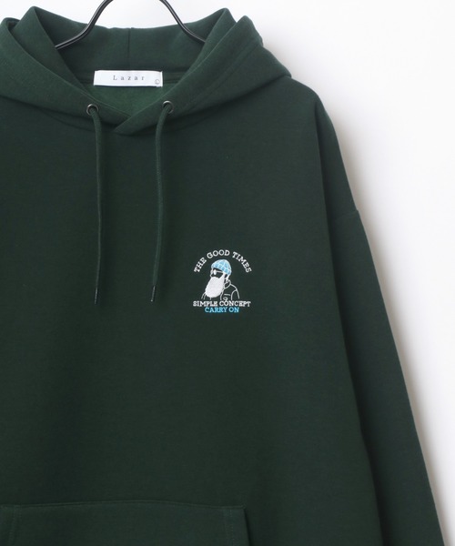 Lazar(ラザル)の「Lazar 別注 Couple Beardman Sweat/オーバーサイズ 裏起毛 ワンポイント刺繍 スウェット パーカー フーディー/長袖 トップス プルオーバー/レディース メンズ(パーカー・メンズ・ブラック/グレー系その他/アッシュグレー/ダークグリーン/ブルー/ブラック系その他/ホワイト系その他/ベージュ系その他/ホワイト/グレー系その他2/グリーン系その他2/グリーン系その他3/ベージュ/グリーン系その他/ブルー系その他/チャコール・M/L/LL)」の13枚目の写真