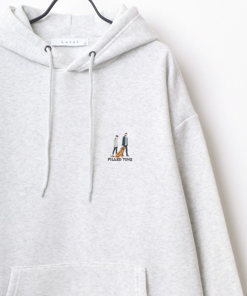 Lazar(ラザル)の「Lazar 別注 Couple Beardman Sweat/オーバーサイズ 裏起毛 ワンポイント刺繍 スウェット パーカー フーディー/長袖 トップス プルオーバー/レディース メンズ(パーカー・メンズ・ブラック/グレー系その他/アッシュグレー/ダークグリーン/ブルー/ブラック系その他/ホワイト系その他/ベージュ系その他/ホワイト/グレー系その他2/グリーン系その他2/グリーン系その他3/ベージュ/グリーン系その他/ブルー系その他/チャコール・M/L/LL)」の6枚目の写真