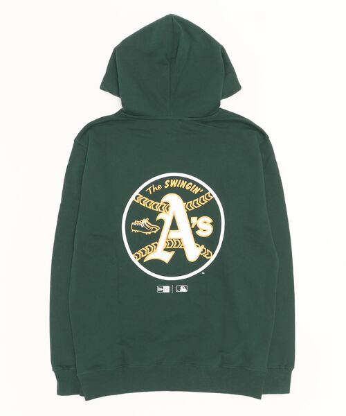 NEW ERA（ニューエラ）の「ニューエラ  PO HOODIE OAKATH DGRN WHI（パーカー・メンズ・グリーン・M/L/LL）」の2枚目の写真