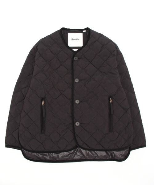 美品✨Gymphlex ジムフレックス　キルティング ダウンコート　ノーカラー Gymphlex｜キルティング ダウン カラーレス コート ノーカラー